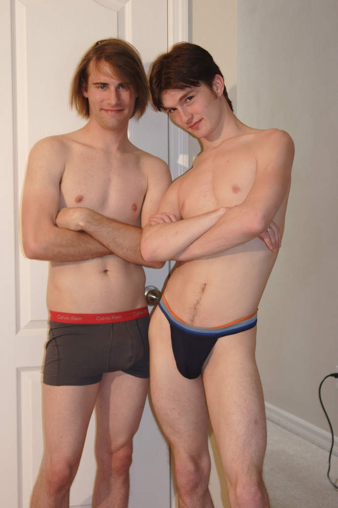 Jim Crew and Adam Blank passionate making out session naked on the living room sofa